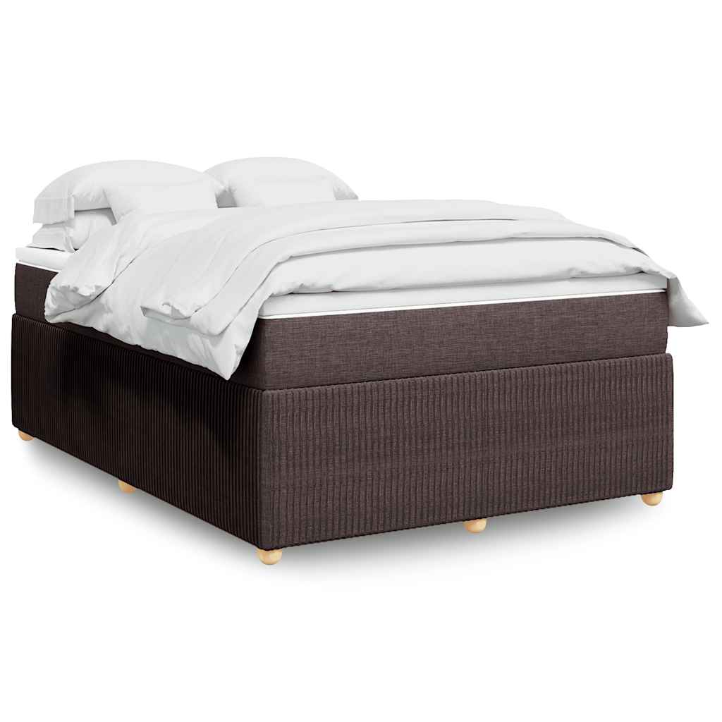 Giroletto a Molle con Materasso Marrone Scuro 160x200cm Tessuto | homemem39