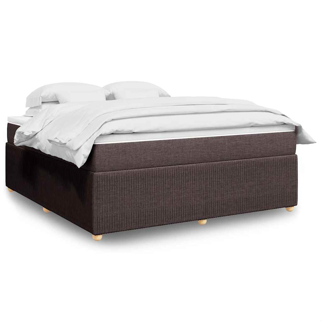 Giroletto a Molle con Materasso Marrone Scuro 180x200cm Tessuto | homemem39