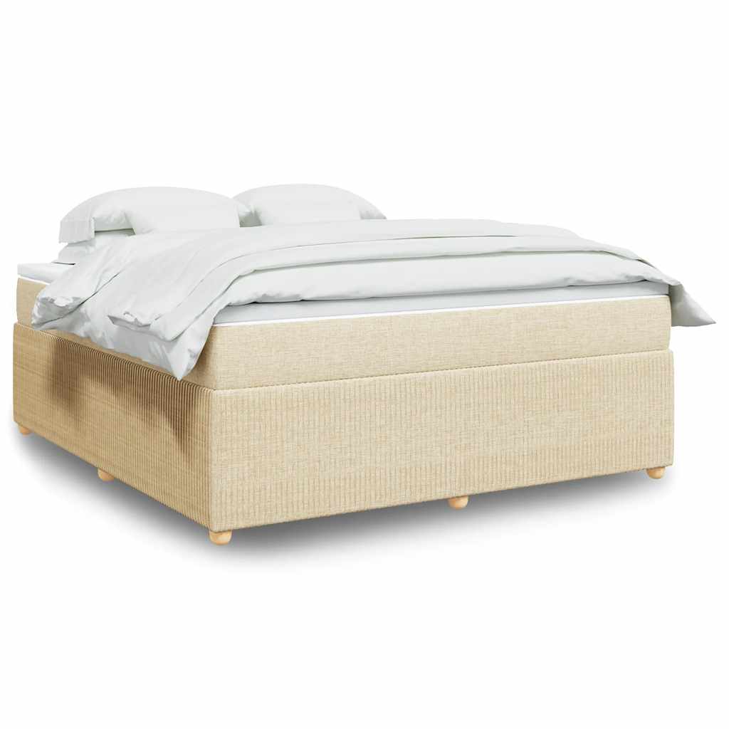 Giroletto a Molle con Materasso Crema 180x200 cm in Tessuto | homemem39