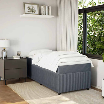 Giroletto a Molle con Materasso Grigio Scuro 80x200 cm Velluto | homemem39