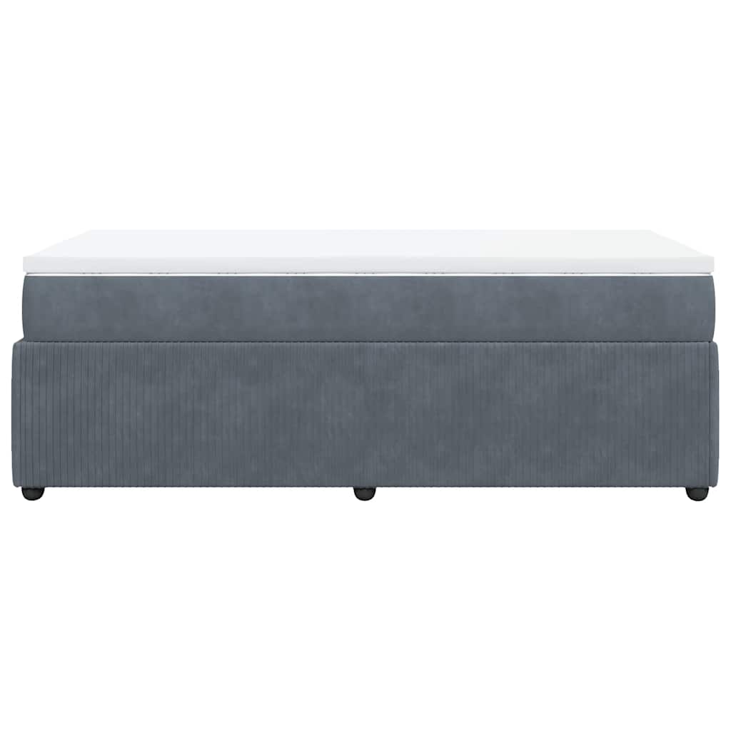 Giroletto a Molle con Materasso Grigio Scuro 80x200 cm Velluto | homemem39