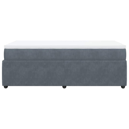 Giroletto a Molle con Materasso Grigio Scuro 80x200 cm Velluto | homemem39