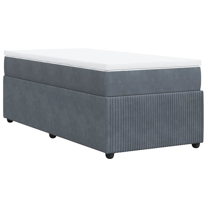 Giroletto a Molle con Materasso Grigio Scuro 80x200 cm Velluto | homemem39