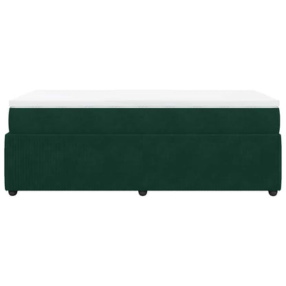 Giroletto a Molle con Materasso Verde Scuro 80x200 cm Velluto