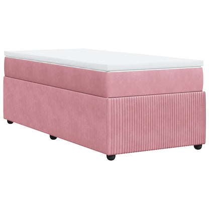 Giroletto a Molle con Materasso Rosa 80x200 cm in Velluto | homemem39