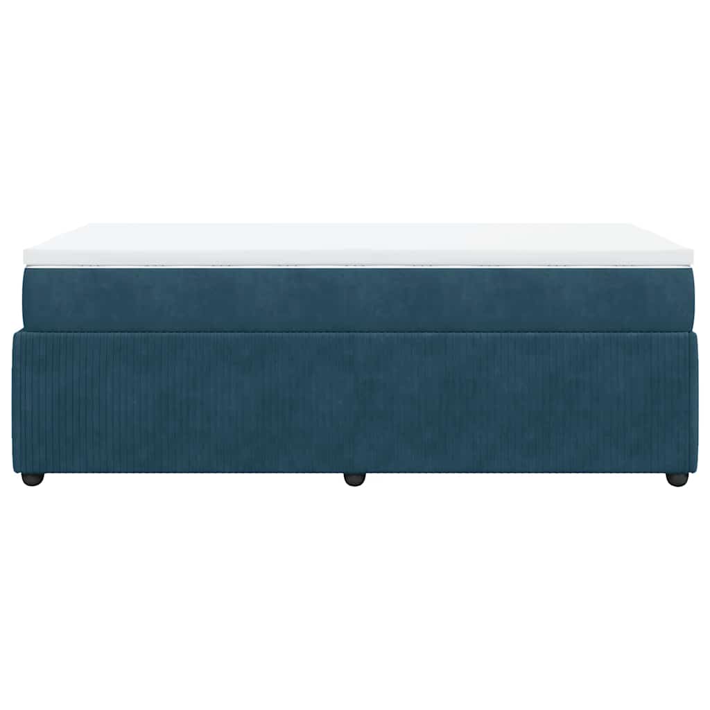 Giroletto a Molle con Materasso Blu Scuro 90x190 cm in Velluto | homemem39