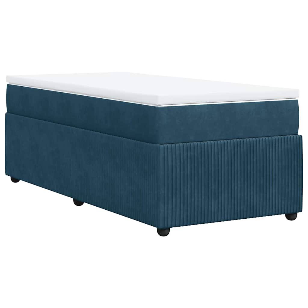 Giroletto a Molle con Materasso Blu Scuro 90x190 cm in Velluto | homemem39