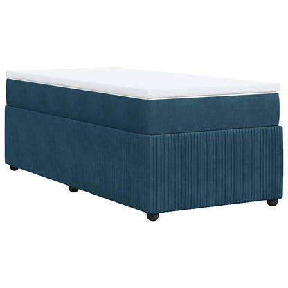 Giroletto a Molle con Materasso Blu Scuro 90x190 cm in Velluto | homemem39