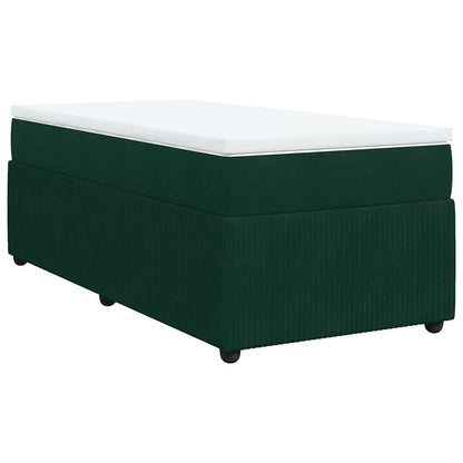 Giroletto a Molle con Materasso Verde Scuro 90x200 cm Velluto | homemem39
