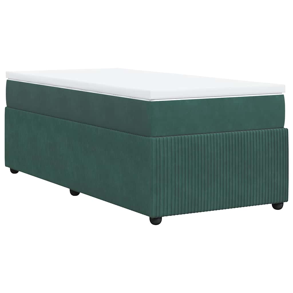 Giroletto a Molle con Materasso Verde Scuro 90x200 cm Velluto | homemem39