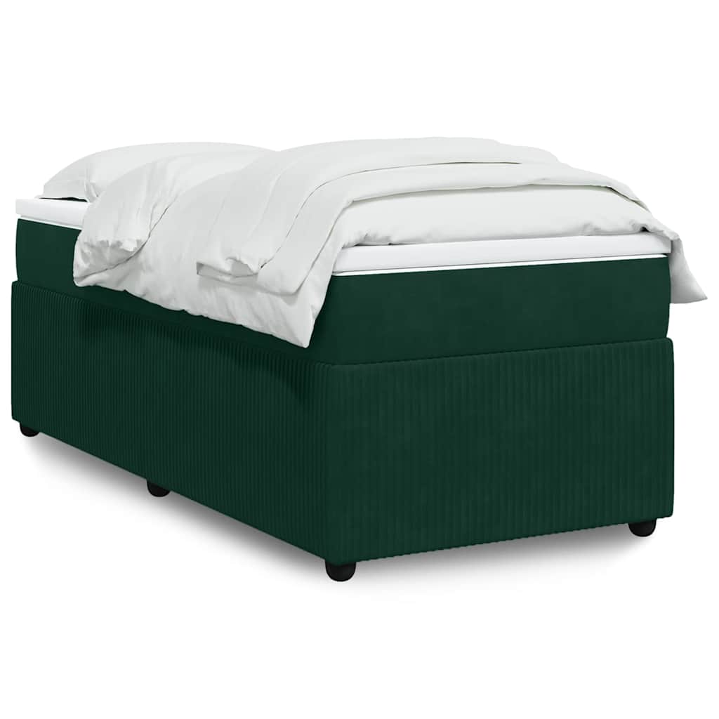Giroletto a Molle con Materasso Verde Scuro 90x200 cm Velluto | homemem39