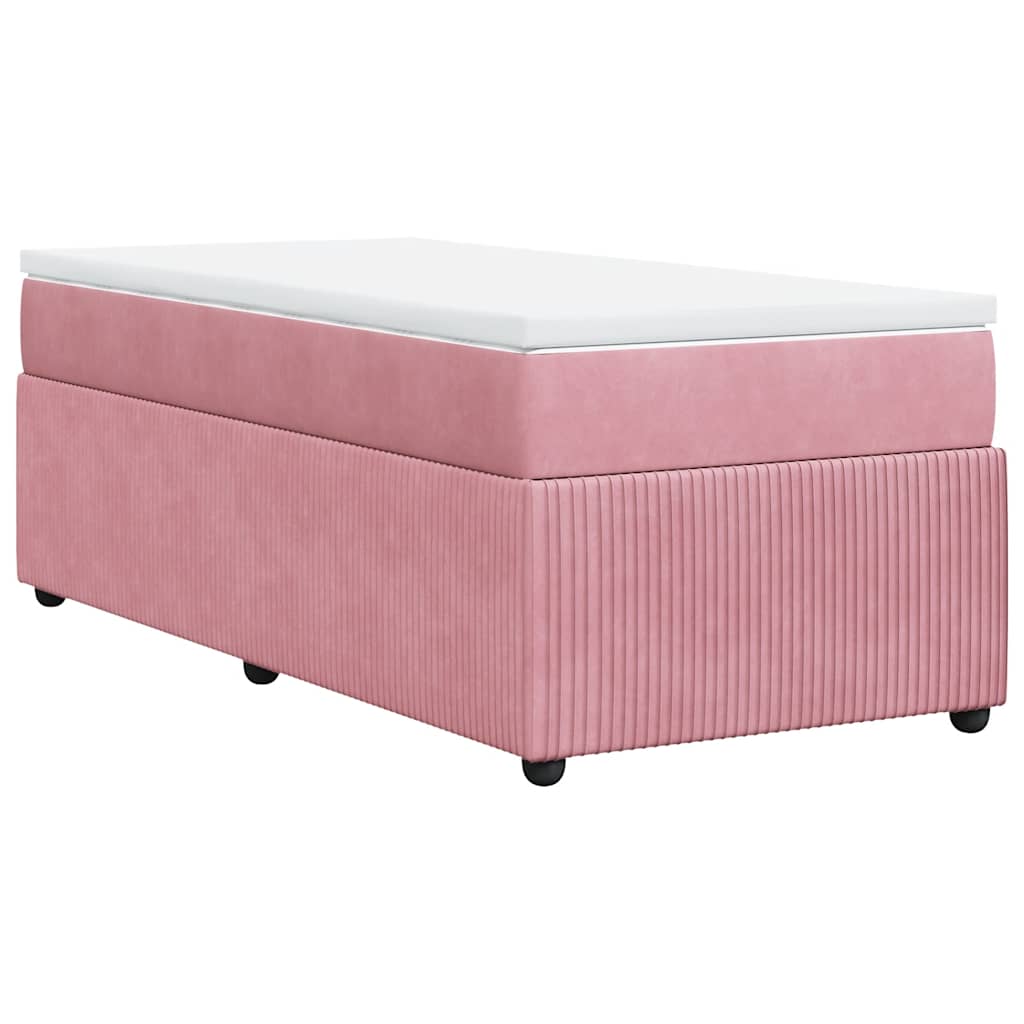 Giroletto a Molle con Materasso Rosa 90x200 cm in Velluto | homemem39