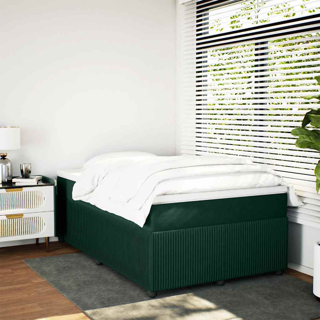 Giroletto a Molle con Materasso Verde Scuro 120x190 cm Velluto | homemem39