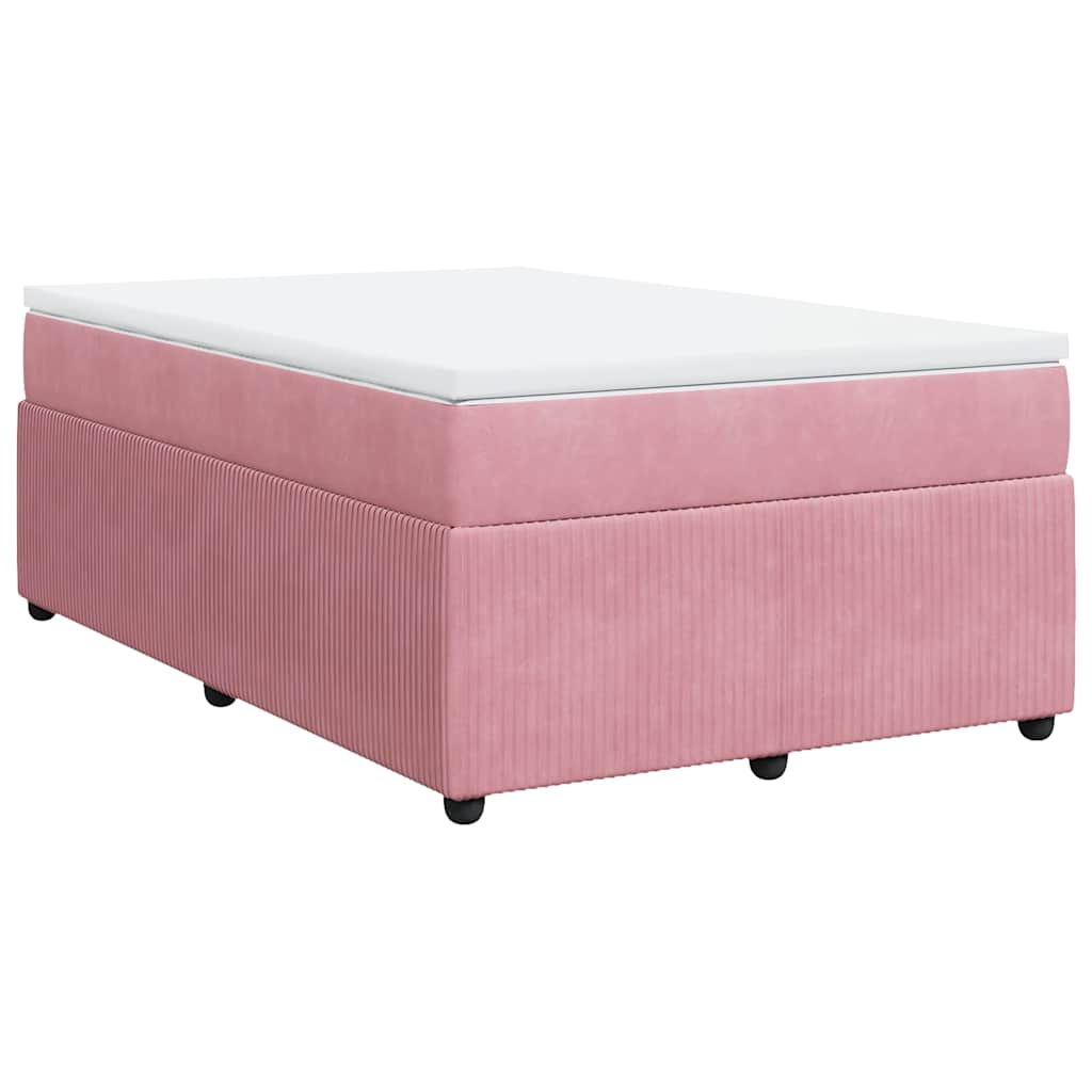 Giroletto a Molle con Materasso Rosa 120x190 cm in Velluto | homemem39