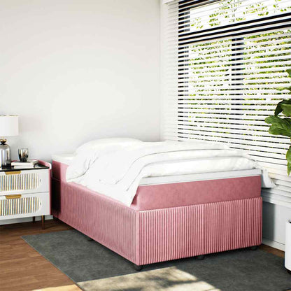Giroletto a Molle con Materasso Rosa 120x190 cm in Velluto | homemem39
