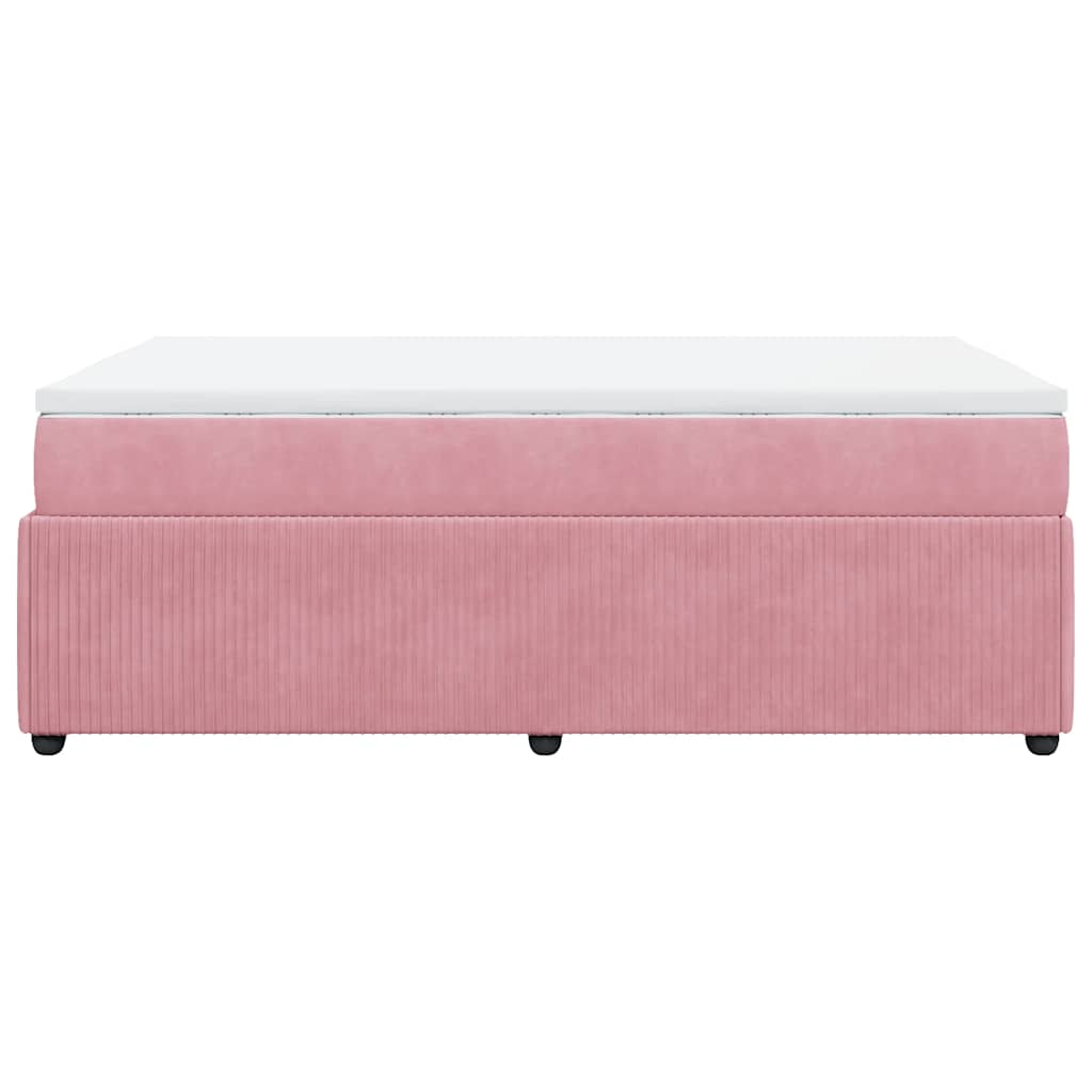 Giroletto a Molle con Materasso Rosa 120x190 cm in Velluto | homemem39