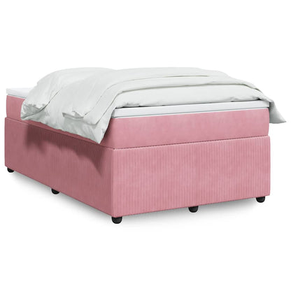 Giroletto a Molle con Materasso Rosa 120x190 cm in Velluto | homemem39