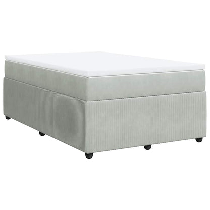 Giroletto a Molle con Materasso Grigio Chiaro 120x200cm Velluto | homemem39