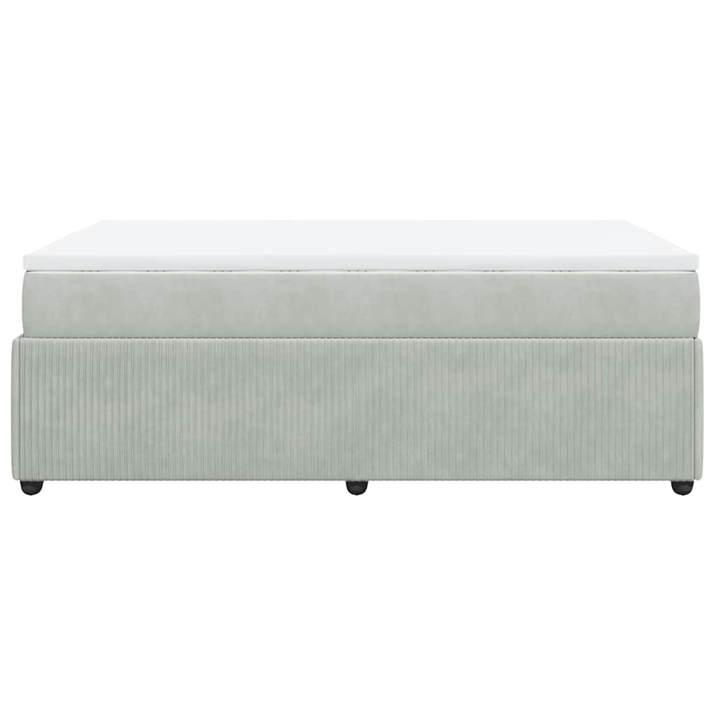 Giroletto a Molle con Materasso Grigio Chiaro 120x200cm Velluto | homemem39