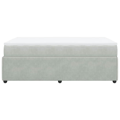 Giroletto a Molle con Materasso Grigio Chiaro 120x200cm Velluto | homemem39
