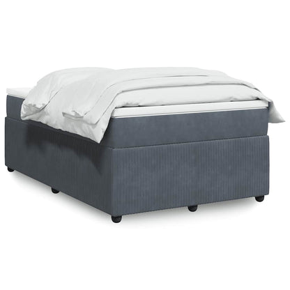 Giroletto a Molle con Materasso Grigio Scuro 120x200 cm Velluto | homemem39