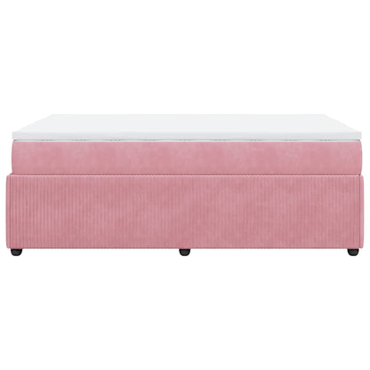 Giroletto a Molle con Materasso Rosa 120x200 cm in Velluto | homemem39
