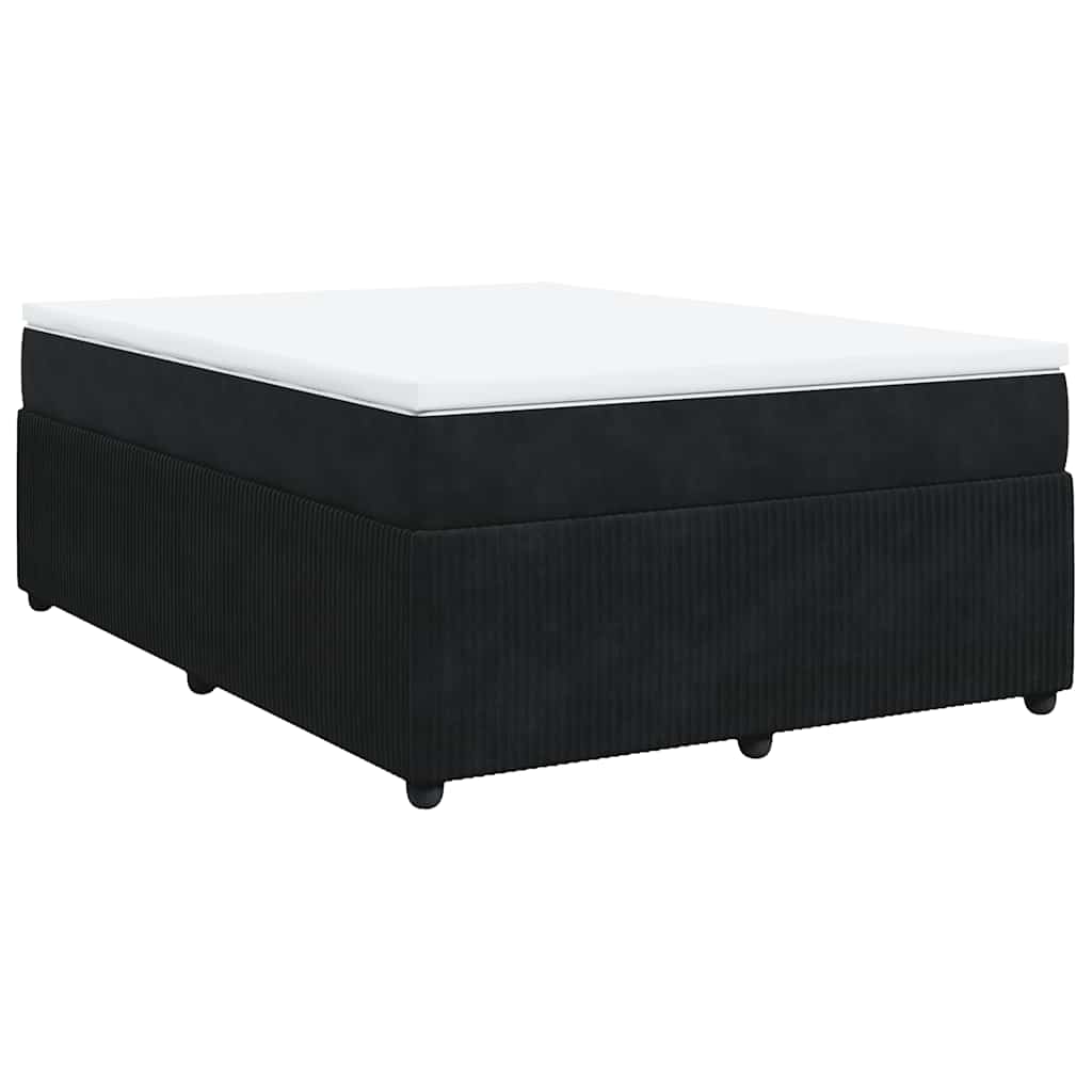 Giroletto a Molle con Materasso Nero 140x190 cm in Velluto | homemem39