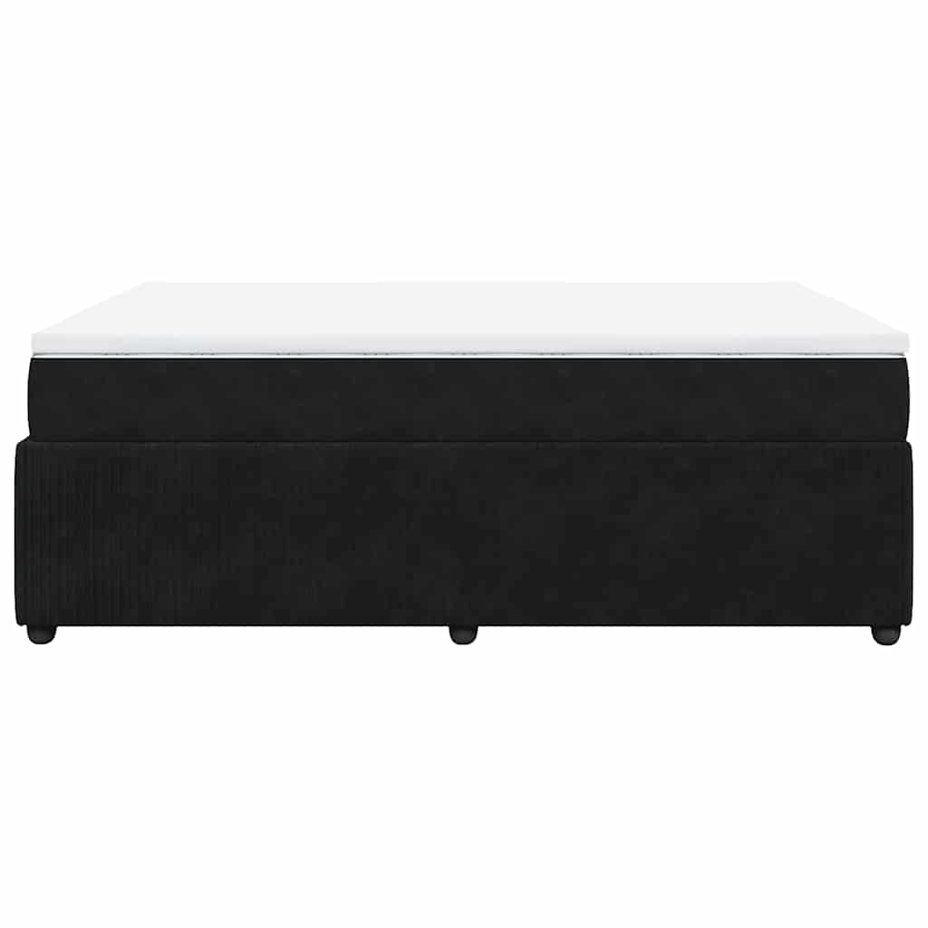 Giroletto a Molle con Materasso Nero 140x190 cm in Velluto | homemem39