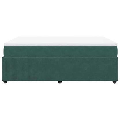 Giroletto a Molle con Materasso Verde Scuro 140x190 cm Velluto - homemem39
