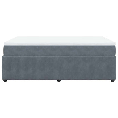 Giroletto a Molle con Materasso Grigio Scuro 140x200 cm Velluto | homemem39