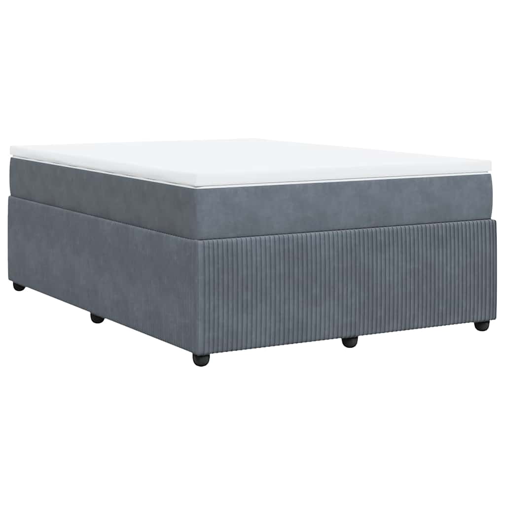 Giroletto a Molle con Materasso Grigio Scuro 140x200 cm Velluto | homemem39