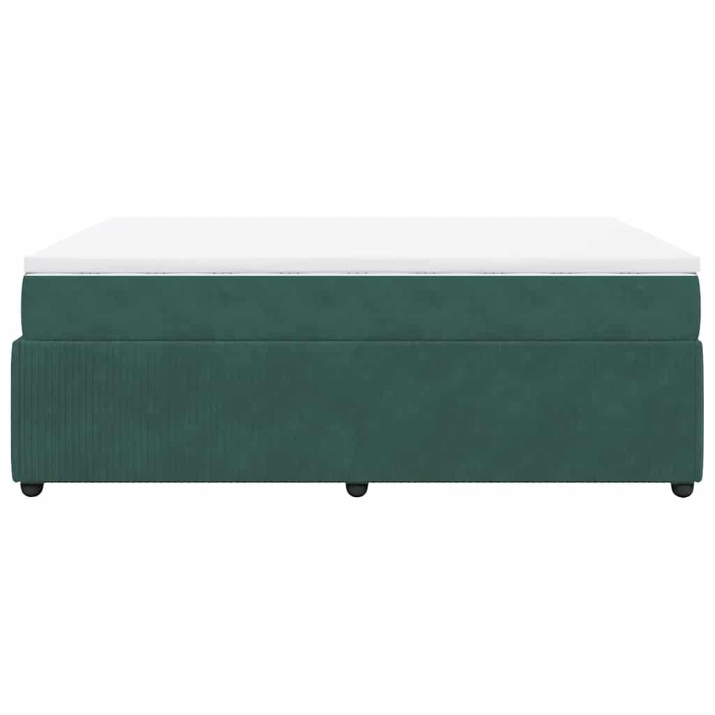 Giroletto a Molle con Materasso Verde Scuro 140x200 cm Velluto - homemem39