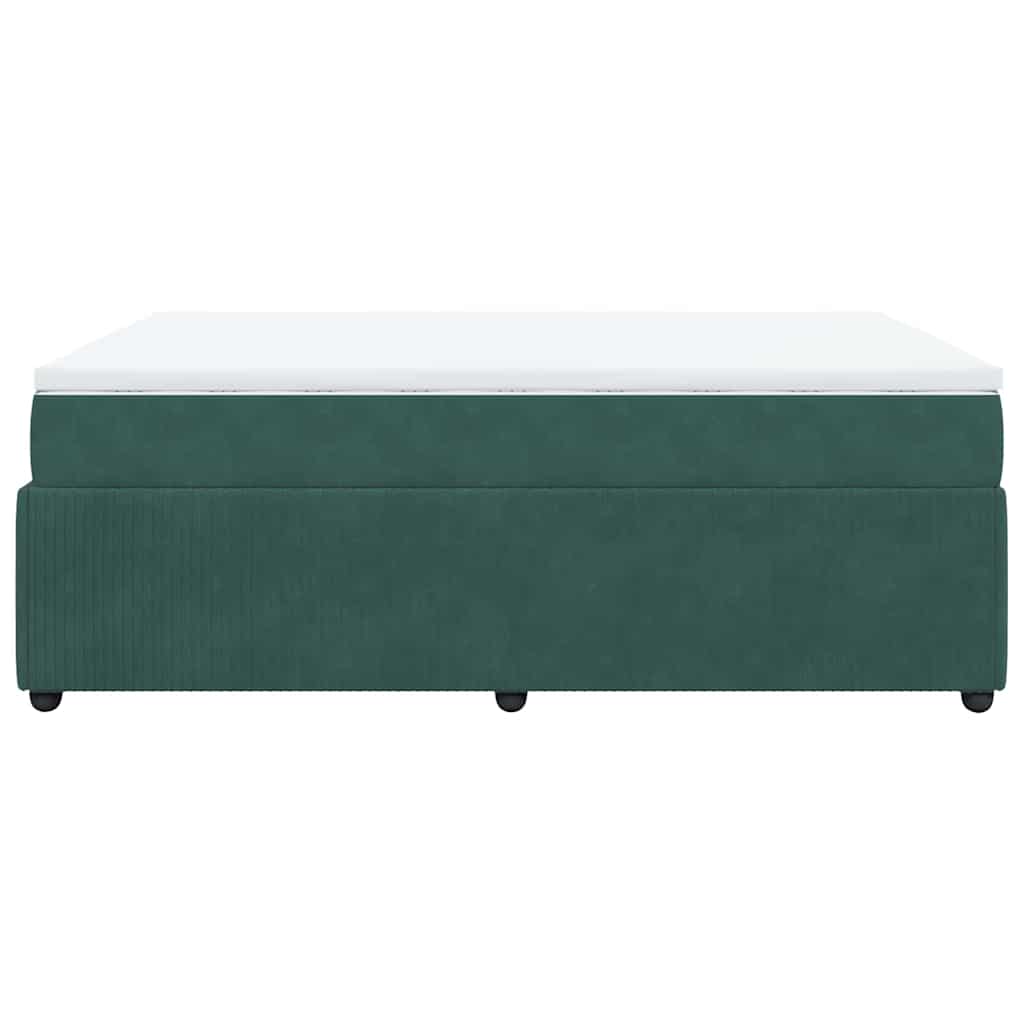 Giroletto a Molle con Materasso Verde Scuro 160x200 cm Velluto - homemem39
