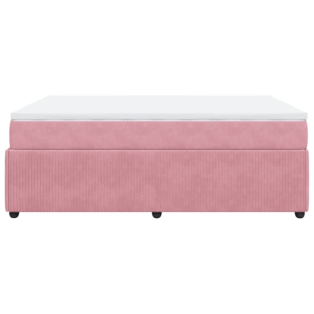 Giroletto a Molle con Materasso Rosa 160x200 cm in Velluto | homemem39