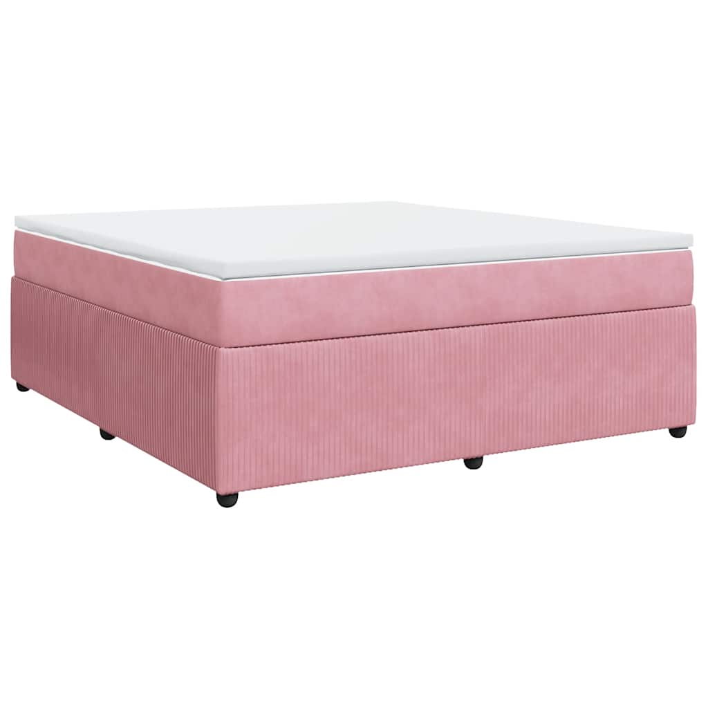 Giroletto a Molle con Materasso Rosa 180x200 cm in Velluto | homemem39