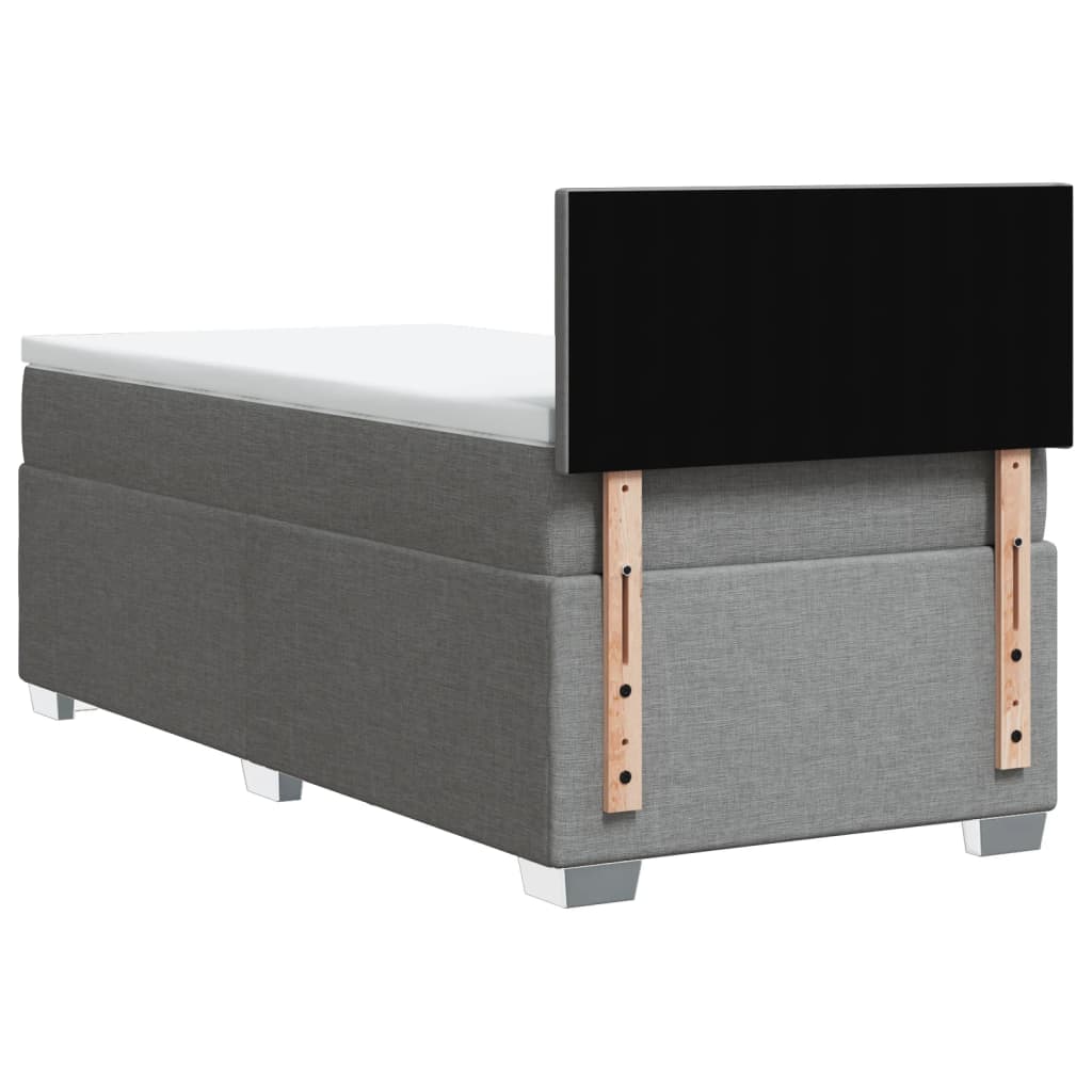 Giroletto a Molle con Materasso Grigio Chiaro 90x200 cm Tessuto - homemem39