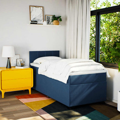 Giroletto a Molle con Materasso Blu 90x200 cm inTessuto | homemem39
