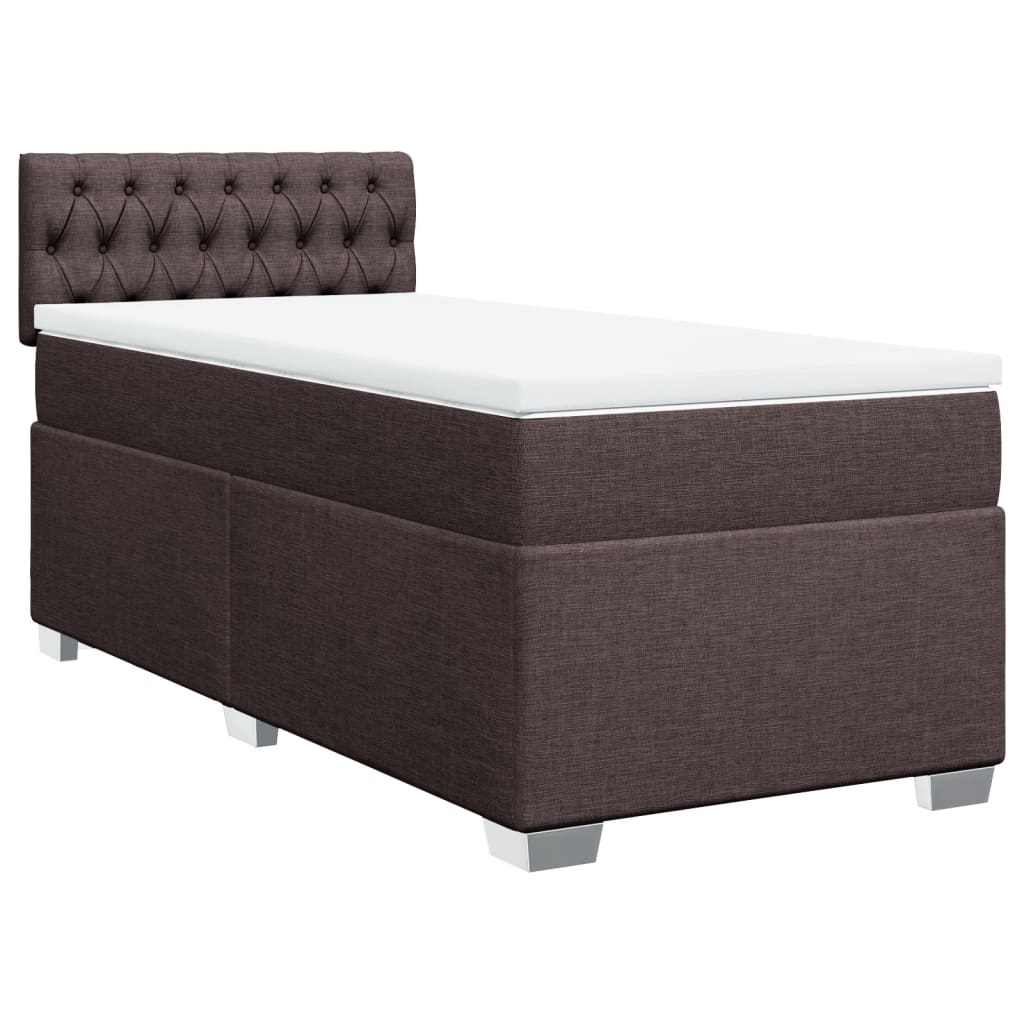 Giroletto a Molle con Materasso Marrone Scuro 90x200 cm Tessuto | homemem39