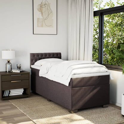 Giroletto a Molle con Materasso Marrone Scuro 90x200 cm Tessuto | homemem39