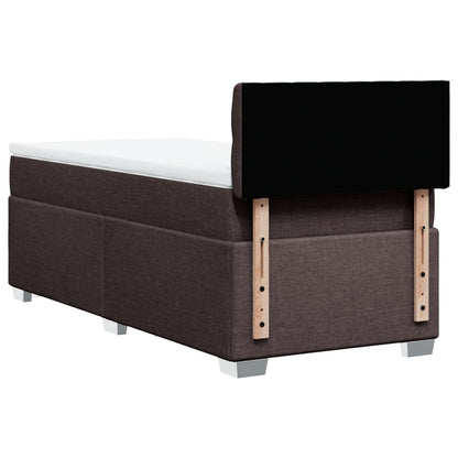 Giroletto a Molle con Materasso Marrone Scuro 90x200 cm Tessuto | homemem39