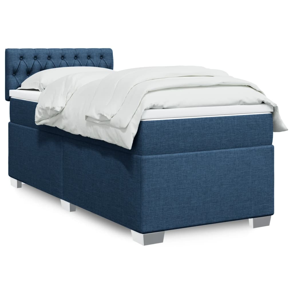 Giroletto a Molle con Materasso Blu 90x200 cm inTessuto | homemem39