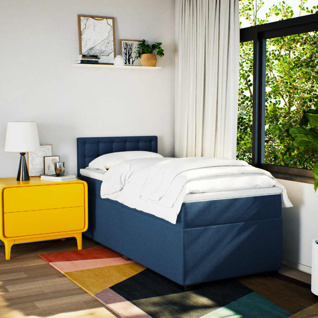Giroletto a Molle con Materasso Blu 90x200 cm inTessuto | homemem39