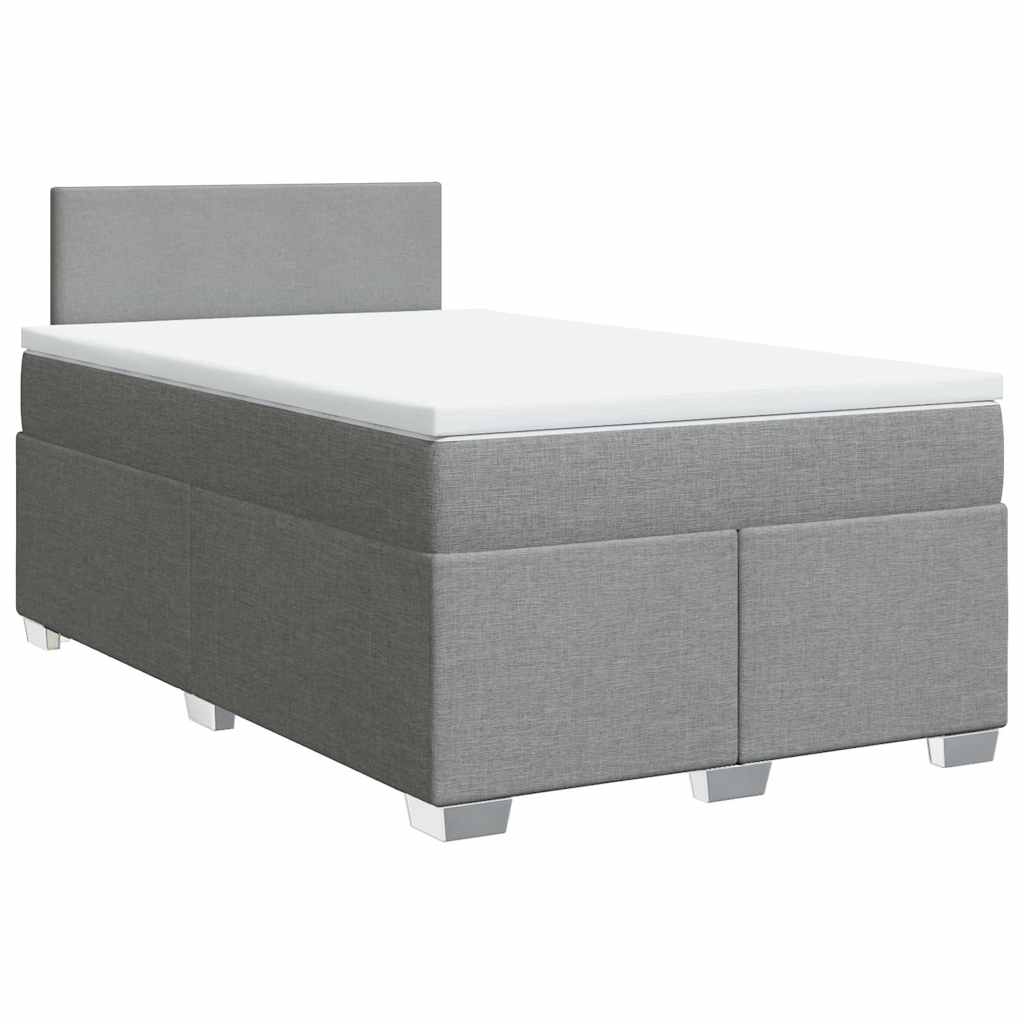 Giroletto a Molle con Materasso Grigio Chiaro 120x190cm Tessuto | homemem39