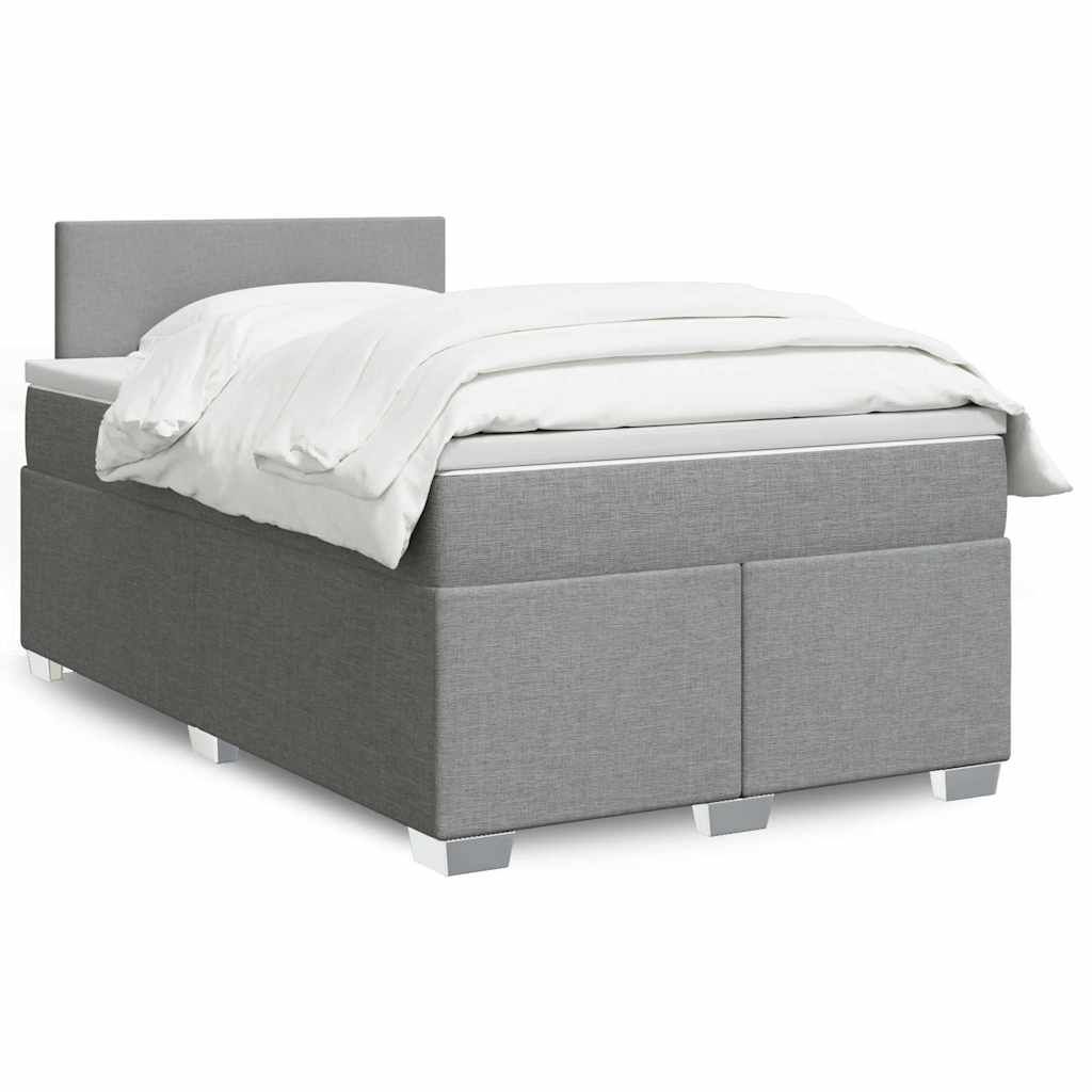 Giroletto a Molle con Materasso Grigio Chiaro 120x190cm Tessuto | homemem39