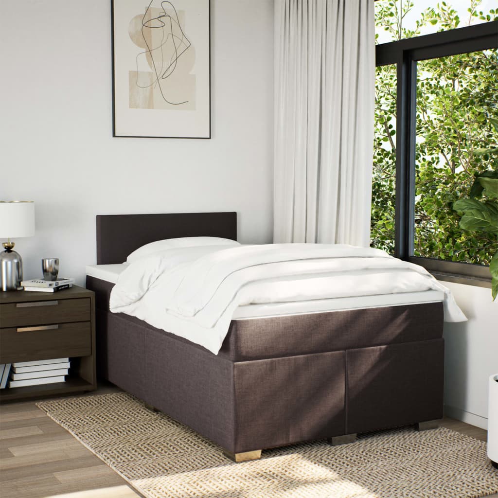Giroletto a Molle con Materasso Marrone Scuro 120x190cm Tessuto | homemem39