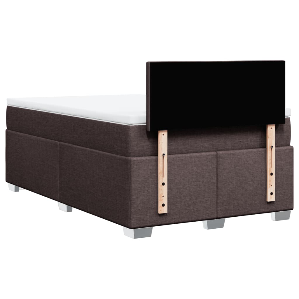 Giroletto a Molle con Materasso Marrone Scuro 120x190cm Tessuto | homemem39