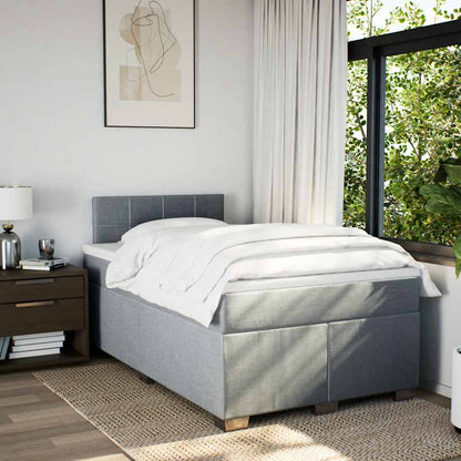 Giroletto a Molle con Materasso Grigio Chiaro 120x190cm Tessuto | homemem39