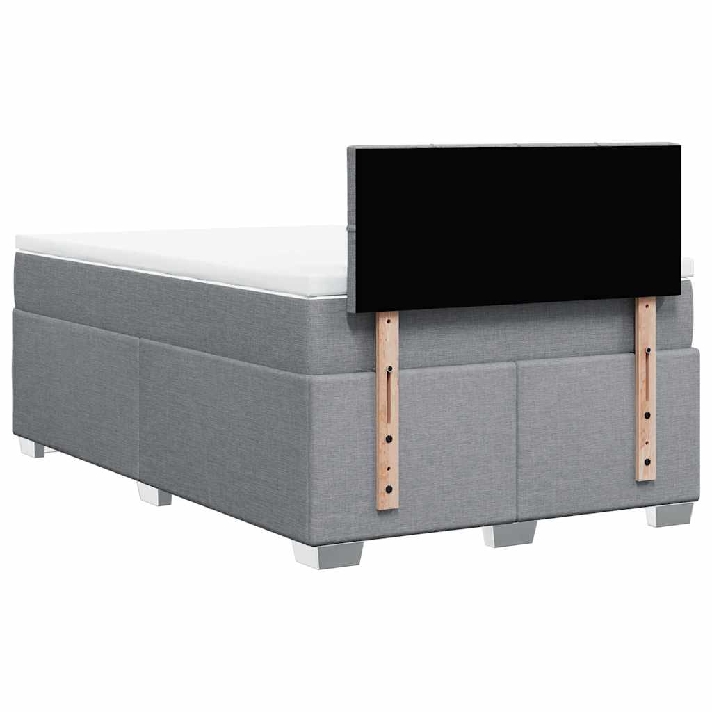 Giroletto a Molle con Materasso Grigio Chiaro 120x190cm Tessuto | homemem39