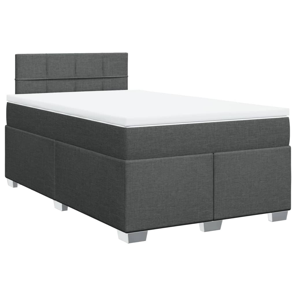 Giroletto a Molle con Materasso Grigio Scuro 120x190cm Tessuto | homemem39