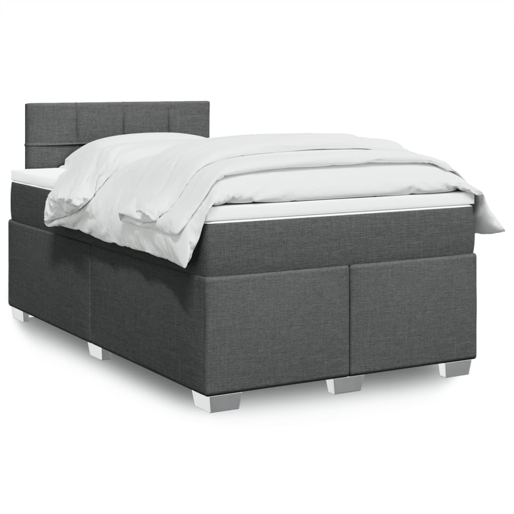 Giroletto a Molle con Materasso Grigio Scuro 120x190cm Tessuto | homemem39